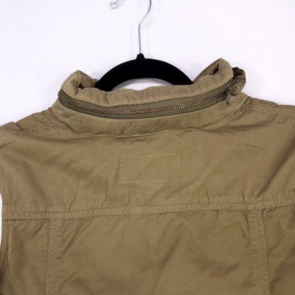 J Crew Vest Womens Medium Green Military Utility Sleeveless Chino Classic Twill - Picture 5 of 9